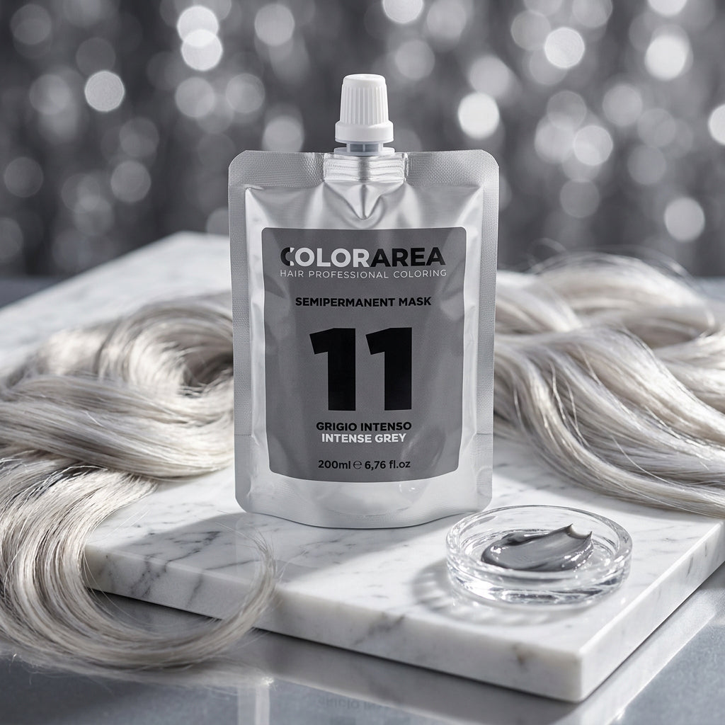 Color area semi permanent mask 11 intense grey